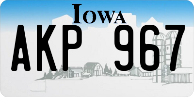 IA license plate AKP967