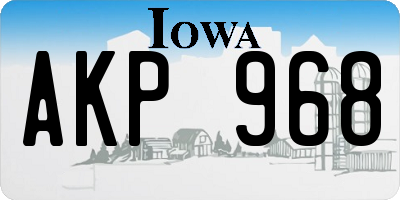 IA license plate AKP968