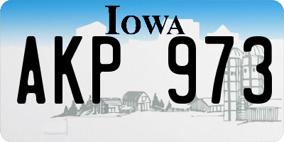 IA license plate AKP973