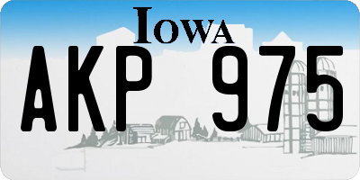 IA license plate AKP975