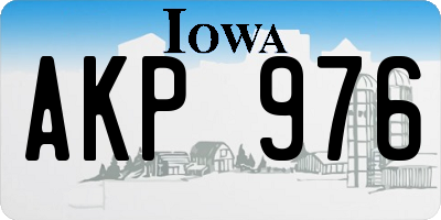IA license plate AKP976