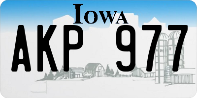 IA license plate AKP977