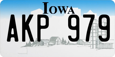 IA license plate AKP979