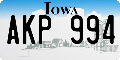 IA license plate AKP994