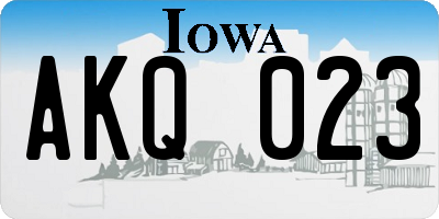IA license plate AKQ023