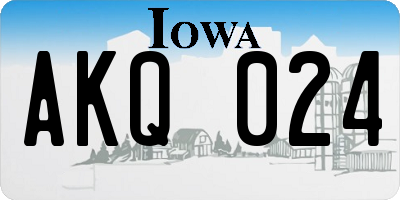 IA license plate AKQ024