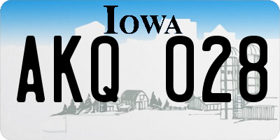 IA license plate AKQ028