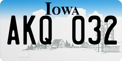 IA license plate AKQ032