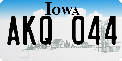 IA license plate AKQ044