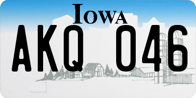 IA license plate AKQ046
