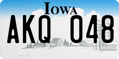 IA license plate AKQ048