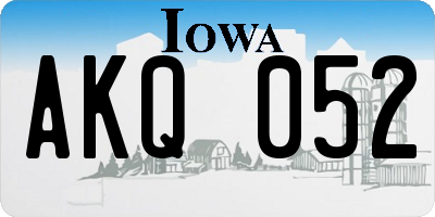 IA license plate AKQ052