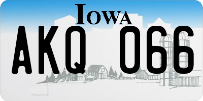 IA license plate AKQ066