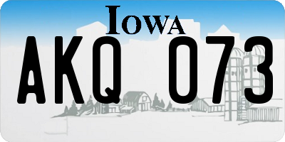 IA license plate AKQ073