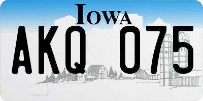 IA license plate AKQ075