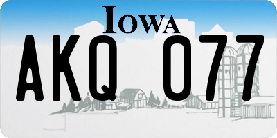 IA license plate AKQ077