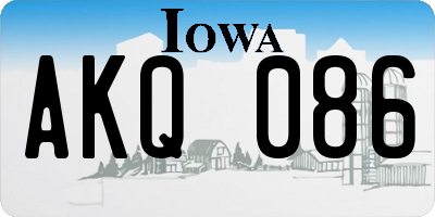IA license plate AKQ086