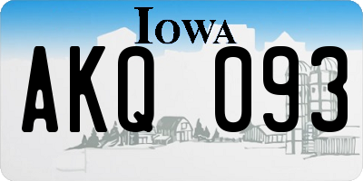 IA license plate AKQ093