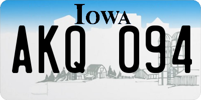 IA license plate AKQ094