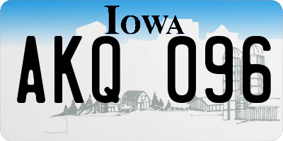 IA license plate AKQ096