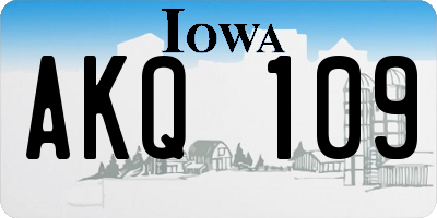 IA license plate AKQ109
