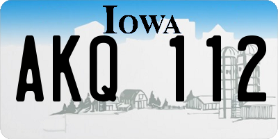 IA license plate AKQ112