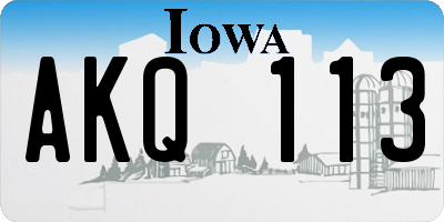 IA license plate AKQ113