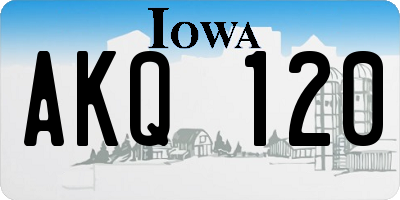 IA license plate AKQ120