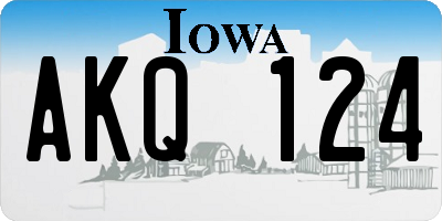 IA license plate AKQ124