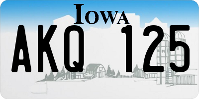 IA license plate AKQ125
