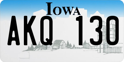 IA license plate AKQ130