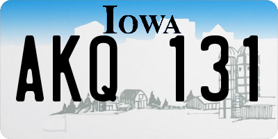 IA license plate AKQ131