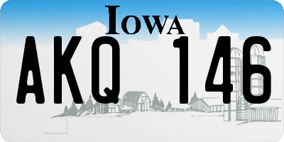 IA license plate AKQ146