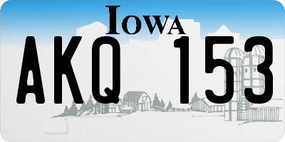 IA license plate AKQ153