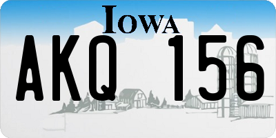 IA license plate AKQ156