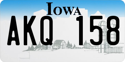 IA license plate AKQ158