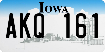 IA license plate AKQ161