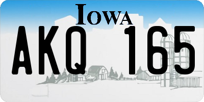 IA license plate AKQ165