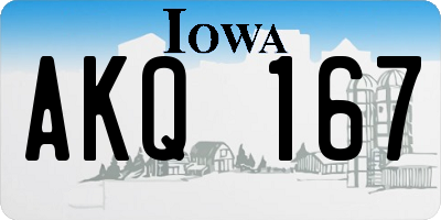 IA license plate AKQ167