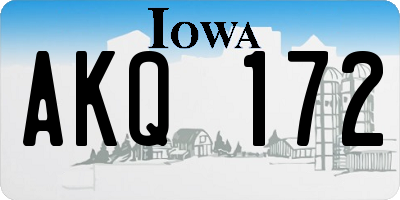IA license plate AKQ172