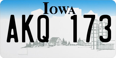 IA license plate AKQ173