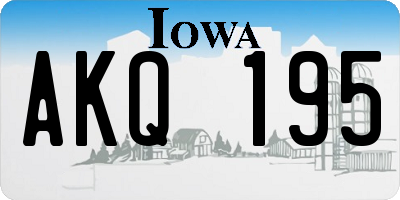 IA license plate AKQ195