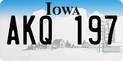 IA license plate AKQ197