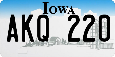 IA license plate AKQ220