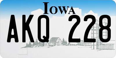 IA license plate AKQ228