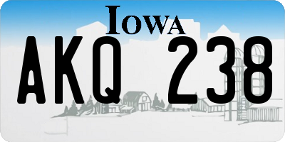 IA license plate AKQ238