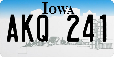 IA license plate AKQ241