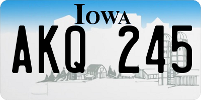 IA license plate AKQ245