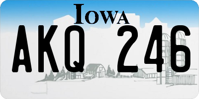 IA license plate AKQ246