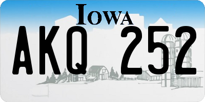 IA license plate AKQ252